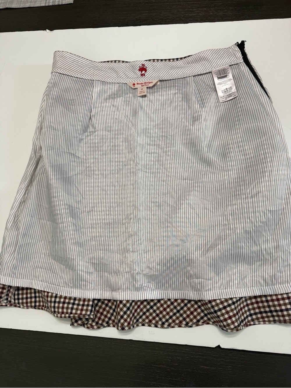 Brooks Brothers Gingham Mini Skirt in Brown, Black & White - Picture 5 of 10